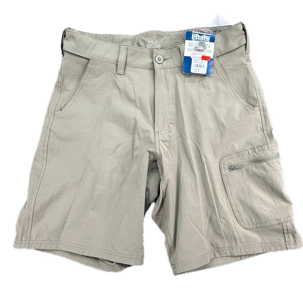 Huk Next Level Shorts Mens M Tan NXTLVL 10.5 Fishing Cargo H2000171-319-M NWT